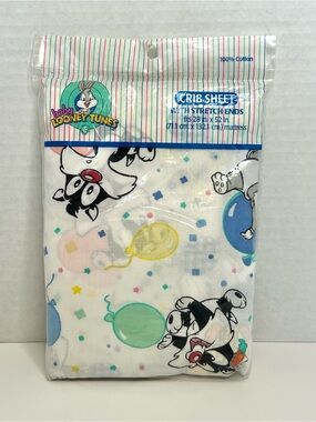 Vintage 1998 Crib Sheet 28 in. X 52 in. Baby Looney Tunes New Pack GERBER USA